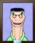 Rating: s
ID: 4605680
Date: 2024-02-17 15:14:52 -0500
Status: active
Score: -14
after_transformation clothed clothing deinonychus demi_transformation dinosaur dr._nychus dromaeosaurid employee_of_the_month eyewear feral glasses green_eyes hair looking_at_viewer male portrait postalroo prehistoric_species reptile scalie sharp_teeth smile solo story story_in_description teeth theropod uncanny_valley post #4605680