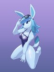 Rating: s
ID: 5585523
Date: 2025-05-20 06:21:17 -0400
Status: active
Score: 48
absurd_res anthro big_breasts blue_body blue_fur blue_hair blue_nose blue_sclera breasts buttercolors cleavage clothed clothing eeveelution eyelashes eyewear eyewear_on_head female front_view fur generation_4_pokemon glaceon glasses hair hi_res kneeling looking_at_viewer nintendo one-piece_swimsuit pokemon pokemon_(species) pokemorph purple_background purple_clothing purple_swimwear simple_background smile solo sunglasses sunglasses_on_head swimwear thick_thighs wet white_eyes wide_hips post #5585523