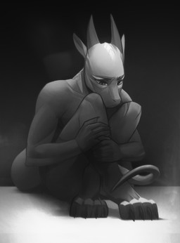 Rating: s
ID: 5676918
Date: 2025-06-30 01:48:59 -0400
Status: active
Score: 4
anthro claws ears_back hi_res horn male male_anthro monochrome mouth_closed narrowed_eyes nude pivoted_ears pupils sad scalie simple_background sitting slit_pupils solo toe_claws unknowhiter post #5676918