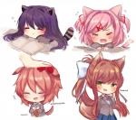 Rating: s
ID: 1459928
Date: 2018-02-17 23:59:54 -0500
Status: active
Score: 93
2017 absurd_res accessory animal_humanoid blush bodily_fluids bow_(feature) bow_accessory bow_ribbon canid canid_humanoid canine canine_humanoid cat_humanoid chibi clothed clothing crossbar_emanata crying digital_media_(artwork) dipstick_tail dog_humanoid doki_doki_literature_club! duo emanata felid felid_humanoid feline feline_humanoid female flying_sweatdrops fox_humanoid fur hair hair_accessory hair_bow hair_ribbon hashtag hi_res humanoid long_hair looking_at_viewer mammal mammal_humanoid markings monika_(doki_doki_literature_club!) multicolored_tail multiple_images natsuki_(doki_doki_literature_club!) open_mouth petting pink_hair procyonid procyonid_humanoid purple_hair raccoon_humanoid ribbons sayori_(doki_doki_literature_club!) simple_background sleeping smile solo sound_effects striped_markings striped_tail stripes sweat sweatdrop tail tail_markings team_salvato tears temachii_(artist) vowelless vowelless_sound_effect white_background yuri_(doki_doki_literature_club!) zzz post #1459928