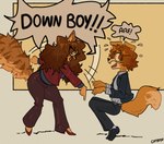 Rating: s
ID: 5467289
Date: 2025-03-30 22:43:36 -0400
Status: active
Score: 27
anthro bird_dog bodily_fluids bottomwear canid canine canis catboyz clothed clothing command crouching digital_media_(artwork) domestic_cat domestic_dog dominant down_boy_(meme) duo english_text eyewear felid feline felis female footwear fur gabe_(catboyz) glasses golden_retriever hair hi_res high_heels hunting_dog male male/female mammal meme mika_(catboyz) office_clothing open_mouth overweight overweight_anthro overweight_female retriever shoes siberian_cat simple_background submissive suit sweat sweatdrop tail text tongue topwear wearing_glasses yellow_body post #5467289