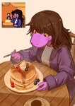 Rating: s
ID: 5644843
Date: 2025-06-15 19:18:28 -0400
Status: active
Score: 144
2025 absurd_res anthro beverage blueberry_(fruit) blush brown_hair clothed clothing coffee coffee_cup container cup cutlery deltarune eating eating_food female food fork freckles fruit hair hi_res holding_fork humanoid_hands jacket kitchen_utensils long_hair maple_syrup pancake plant plate purple_body purple_skin reference_image saucer scalie shadches shirt simple_background sitting snout solo susie_(deltarune) tools topwear undertale_(series) yellow_sclera post #5644843