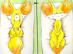 Rating: s
ID: 5650825
Date: 2025-06-18 11:09:15 -0400
Status: active
Score: 25
2025 4:3 ambiguous_gender blush blush_lines canid canine comic covering covering_face crossed_legs directional_arrow eiroru eyes_closed featureless_crotch fennekin feral fur generation_6_pokemon graphite_(artwork) hi_res inner_ear_fluff lying mammal nintendo on_back orange_body orange_fur pawpads paws pokemon pokemon_(species) solo tail tongue tongue_out traditional_media_(artwork) tuft white_body white_fur yellow_body yellow_fur post #5650825