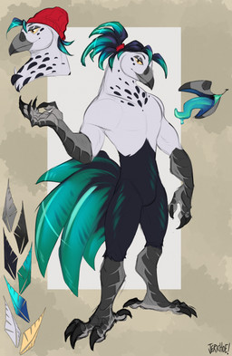 Rating: s
ID: 5685403
Date: 2025-07-04 06:36:39 -0400
Status: active
Score: 7
3_toes 5_fingers accessory anthro athletic athletic_anthro athletic_male avian beak beanie bird black_body black_feathers blue_tail_feathers blue_tongue chicken claws clothing color_swatch feathers feet fingers galliform gallus_(genus) hair hair_accessory hair_tie hat headgear headwear hi_res jerichoe looking_at_viewer male model_sheet multicolored_body multicolored_feathers muscular muscular_anthro muscular_male open_beak open_mouth phasianid simple_background slade_(dragonmate7) solo tied_hair toe_claws toes tongue two_tone_feather_hair two_tone_tail_feathers white_body white_feathers yellow_sclera post #5685403