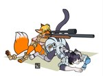Rating: s
ID: 5628307
Date: 2025-06-08 07:01:39 -0400
Status: pending
Score: 2
aiming aiming_gun aiming_rifle aiming_weapon akai_hime_(wild_assault) anthro ass_up athletic athletic_anthro athletic_female big_butt black_body black_fur black_pawpads blue_eyes butt canid canine clothed clothed_anthro clothed_female clothing combat_cat_studio digitigrade digitigrade_heels digitigrade_paws domestic_cat duo erwin_(wild_assault) felid feline felis female fingerless_gloves fox freckles_(artist) fur gloves gun handwear head_down_ass_up heterochromia hi_res holding_gun holding_object holding_ranged_weapon holding_rifle holding_sniper_rifle holding_weapon knee_pads leaning_on_another lying lying_on_ground mammal military_clothing military_jacket military_pants multicolored_body multicolored_fur object_on_butt on_front on_ground orange_body orange_fur pawpads pink_clothing ranged_weapon red_eyes rifle sitting sitting_on_ground sniper_rifle sniper_scope tactical_assets teamwork toy weapon white_body white_clothing white_fur wild_assault yellow_eyes post #5628307