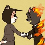 Rating: s
ID: 4144098
Date: 2023-07-01 11:51:52 -0400
Status: active
Score: 10
1:1 album_cover anthro burning burnt_clothing clothed clothing cover creator_ant domestic_cat duo eyewear felid feline felis female fire glasses hi_res looking_at_another male mammal naiyah_(creator_ant) open_mouth pink_floyd simple_background suits teeth wish_you_were_here_(album) post #4144098