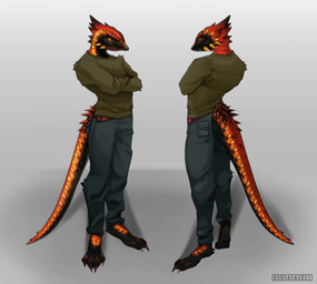 Rating: s
ID: 4684182
Date: 2024-03-28 00:05:01 -0400
Status: active
Score: 3
absurd_res ambiguous_gender anthro barefoot black_eyes claws clothed clothing cona_(character) feet guaaxi hi_res horn horned_lizard_(disambiguation) horny_toad lizard phrynosomatid pupils red_body red_scales reptile scales scalie solo tail white_pupils yellow_body yellow_scales yellow_sclera post #4684182