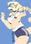 Rating: s
ID: 1348554
Date: 2017-10-05 23:51:02 -0400
Status: active
Score: 17
2015 5_fingers anthro arm_tuft athletic_wear biped blonde_hair blue_background blue_bottomwear blue_clothing bodily_fluids bottomwear braided_hair breasts breath brown_claws brown_nose canid canine canis cheek_tuft claws clothing digital_media_(artwork) domestic_dog eyelashes eyes_closed eyewear facial_tuft female fingers floppy_ears fluffy fluffy_tail flying_sweatdrops fur glasses gym_bottomwear gym_shorts gym_uniform hair humanoid_hands japanese kemono leaning leaning_forward long_hair mammal medium_breasts neck_tuft nogi open_mouth panting pince-nez pink_tongue raised_arm running shirt shorts side_view simple_background single_braid slim small_waist solo straining sweat sweatdrop tail tongue tongue_out topwear tuft uniform white_clothing white_topwear yellow_body yellow_fur yellow_tail post #1348554