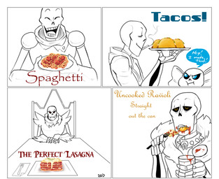 alternate_universe animated_skeleton bone cigarette clothing collar dialogue english_text food humanoid lasagna not_furry papyrus_(undertale) pasta ravioli sans_(undertale) skeleton smile smoking spaghetti swapfell taco text undead underfell underswap undertale video_games
Rating: Safe
Score: 3
User: Nicklo6649
Date: April 19, 2018 alternate_universe animated_skeleton bone cigarette clothing collar dialogue english_text food humanoid lasagna not_furry papyrus_(undertale) pasta ravioli sans_(undertale) skeleton smile smoking spaghetti swapfell taco text undead underfell underswap undertale video_games
Rating: Safe
Score: 3
User: Nicklo6649
Date: April 19, 2018