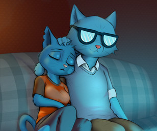 Rating: s
ID: 4005550
Date: 2023-04-21 09:01:28 -0400
Status: active
Score: 290
2023 anthro bluedraggy breasts clothed clothing color_edit colored daughter_(lore) domestic_cat duo eyes_closed eyewear father_(lore) father_and_child_(lore) father_and_daughter_(lore) felid feline felis female fully_clothed fur glasses good_parenting head_tuft hi_res mae_borowski male mammal night_in_the_woods notched_ear parent_(lore) parent_and_child_(lore) parent_and_daughter_(lore) s1m shirt sitting sleeping stan_borowski t-shirt third-party_edit topwear tuft watching_television whiskers post #4005550