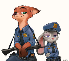 2017 anthro badge belt bluedrg19 brown_fur brown_nose canine clothed clothing crossed_arms disney duo eyelashes female floppy_ears fox fur gloves_(marking) green_eyes grey_fur gun half-closed_eyes hat hi_res holding_object holding_weapon inner_ear_fluff judy_hopps lagomorph long_ears male mammal markings necktie nick_wilde orange_fur pink_nose police_hat police_uniform purple_eyes rabbit ranged_weapon simple_background smile uniform weapon white_background white_fur zootopia
Rating: Safe
Score: 13
User: slyroon
Date: June 22, 2017 2017 anthro badge belt bluedrg19 brown_fur brown_nose canine clothed clothing crossed_arms disney duo eyelashes female floppy_ears fox fur gloves_(marking) green_eyes grey_fur gun half-closed_eyes hat hi_res holding_object holding_weapon inner_ear_fluff judy_hopps lagomorph long_ears male mammal markings necktie nick_wilde orange_fur pink_nose police_hat police_uniform purple_eyes rabbit ranged_weapon simple_background smile uniform weapon white_background white_fur zootopia
Rating: Safe
Score: 13
User: slyroon
Date: June 22, 2017