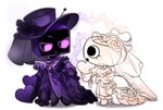 Rating: s
ID: 5313748
Date: 2025-01-17 18:07:58 -0500
Status: active
Score: 40
ammonite antennae_(anatomy) anthro black_heart black_rose blush bow_ribbon cephalopod clothing dandy's_world dokcho dress duo female footwear happy hat headgear headwear heart_symbol hi_res high_heels jewelry looking_at_another marine mollusk prehistoric_species purple_clothing purple_eyes shell shelly_(dandy's_world) shoes simple_background toons_(dandys_world) vee_(dandy's_world) veil veiled_hat white_background white_clothing white_dress white_heart white_rose post #5313748