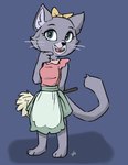 Rating: s
ID: 4258797
Date: 2023-08-28 02:33:20 -0400
Status: active
Score: 11
anthro blue_eyes bow_on_head cleaning_tool digital_media_(artwork) feather_duster felid feline female fur grey_body grey_fur grimm grimm's_fairy_tale_classics lily_(gftc) maid_apron mammal paws simple_background solo swiftcutter post #4258797