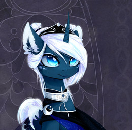 absurd_res blue_eyes equid equine eyelashes feathered_wings feathers female feral friendship_is_magic hair hasbro hi_res horn magnaluna mammal my_little_pony mythological_creature mythological_equine mythology princess_luna_(mlp) solo white_hair winged_unicorn wings