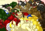Rating: s
ID: 618485
Date: 2015-03-11 03:34:54 -0400
Status: active
Score: 6
2009 anthro athletic bandage belt biceps big_muscles claws clothed clothing collar dragon fangs group horn huge_muscles hyper hyper_muscles irwin_(kuroma) king_of_bahamutia_gardia_(kuroma) kuroma male muscular muscular_male mythological_creature mythological_scalie mythology nattsu_(kuroma) one_eye_closed open_mouth partially_clothed pecs reptile scales scalie smile teeth tongue tyramis_(kuroma) vald_(kuroma) vein wink post #618485