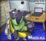 Rating: s
ID: 951912
Date: 2016-07-23 20:51:02 -0400
Status: active
Score: 11
2016 3_toes 404bot 4_fingers anthro badger biped chair clothed clothing coat computer desk detailed_background disney doctor electronics english_text feet female fingers furniture honey_badger inside lab_coat laptop looking_at_object madge_honey_badger mammal mustelid musteline on_chair short_stack sitting solo table text toes topwear zootopia post #951912