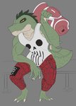 Rating: s
ID: 2400685
Date: 2020-09-06 21:17:08 -0400
Status: active
Score: 7
alligator alligatorid alternative_fashion anthro bag belly bench big_tail bone chain claws clothed clothing crocodilian erie green_body green_scales gym_bag leaning leaning_forward male metal muscular muscular_anthro muscular_male novacantnames plaid punk reptile scales scalie shirt simple_background sitting skull skull_and_crossbones solo tail tan_belly tank_top teeth topwear yellow_eyes post #2400685