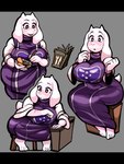 Rating: s
ID: 4944416
Date: 2024-07-26 16:38:38 -0400
Status: active
Score: 93
2023 2_horns 4_toes anthro apron big_breasts black_bars black_eyes bodily_fluids book boss_monster_(undertale) bovid breasts caprine claws clothing cookbook cooking crying curvy_figure cute_fangs delta_rune_(emblem) dress fangs feet female floppy_ears fur goat grey_background hi_res horn letterbox mammal meat_447 mixing_bowl multiple_poses pose pupils purple_apron purple_clothing purple_dress scratch_mark short_horn short_tail simple_background sitting small_horn solo symbol symbol_on_clothing tail tears teeth toes toriel undertale undertale_(series) voluptuous_female white_body white_fur white_horn white_pupils white_tail post #4944416