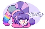Rating: s
ID: 4442354
Date: 2023-11-29 00:40:24 -0500
Status: active
Score: 52
anthro ass_up blush bottomwear clothing colorful_theme dialogue domestic_cat dwarfism felid feline felis female footwear fur jack-o'_pose jacket legwear mammal markings mary_wanna_(moozua) moozua multicolored_clothing multicolored_footwear multicolored_legwear multicolored_socks multicolored_thigh_highs multicolored_thigh_socks pastel_theme pink_clothing pose purple_body purple_eyes purple_fur question rainbow_clothing rainbow_footwear rainbow_legwear rainbow_socks rainbow_thigh_highs rainbow_thigh_socks shorts socks solo striped_markings striped_tail stripes tail tail_markings thigh_highs thigh_socks topwear post #4442354