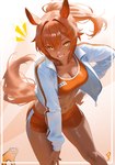 Rating: s
ID: 5588993
Date: 2025-05-21 18:08:45 -0400
Status: active
Score: 35
accessory animal_humanoid bottomwear bra breasts cleavage clothed clothing digital_drawing_(artwork) digital_media_(artwork) equid equid_humanoid equine equine_humanoid female grinning_at_viewer hair hair_accessory hair_between_eyes hand_on_hip hi_res horse_ears horse_humanoid horse_race_tests horse_tail hotpants humanoid jacket jovial_merryment long_hair long_sleeves looking_at_viewer mammal mammal_humanoid medium_breasts midriff open_clothing open_jacket open_topwear orange_bottomwear orange_bra orange_clothing orange_hair orange_shorts orange_sports_bra orange_topwear orange_underwear ponytail pracuneth shorts smile smiling_at_viewer solo sports_bra tan_body tan_skin tied_hair topwear underwear watermark white_clothing white_jacket white_topwear yellow_eyes post #5588993