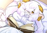 Rating: s
ID: 3078025
Date: 2021-12-18 08:18:36 -0500
Status: active
Score: 48
3_fingers alternative_fashion anthro bed bedding big_breasts blush book bovid breasts caprine clothed clothing darwin-sensei_kemonomusumetachi_ga_gakuen_de_omochi_desu! eyewear female female_anthro fingers fur furniture glasses goat hair hair_over_eye high-angle_view holding_object horizontal_pupils horn j-fashion kemono kishibe kneeling lolita_(fashion) long_hair lying mammal mary_cotton monotone_body monotone_fur on_back on_bed one_eye_obstructed pigtails pupils shiro_lolita slightly_chubby solo white_body white_fur white_hair yellow_eyes post #3078025