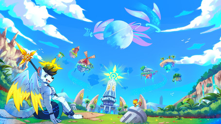 Rating: s
ID: 5702125
Date: 2025-07-11 17:33:08 -0400
Status: active
Score: 3
16:9 ambiguous_species anthro axy_usagi blue_sky clothed clothing cloud detailed_background fantasy floating_island grass hi_res holding_object holding_weapon landscape landscape_background male melee_weapon planet plant polearm rear_view sitting sky spear topless waterfall weapon widescreen windmill wings zero_pictured post #5702125