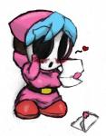 Rating: s
ID: 530400
Date: 2014-09-06 01:29:36 -0400
Status: active
Score: 10
blue_hair blush breasts eye_through_hair female hair heart_symbol humanoid kenta_(artist) love_letter mario_bros mask nintendo noseless not_furry shyguy solo translucent translucent_hair post #530400