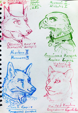 Rating: s
ID: 5671391
Date: 2025-06-27 15:14:52 -0400
Status: active
Score: 5
absurd_res accipitrid accipitriform anthro anxiousboar avian bird canid canine eagle emperor felid graphite_(artwork) group headshot_portrait hi_res historical king lion male mammal monarch pantherine portrait royalty shaded sketch traditional_media_(artwork) post #5671391