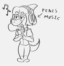 Rating: s
ID: 5351903
Date: 2025-02-04 18:21:41 -0500
Status: active
Score: 7
2024 anthro black_and_white bone_frill bow_ribbon dinosaur electronics english_text eyelashes eyewear female frill_(anatomy) glasses goodbye_volcano_high hadrosaurid hair headphones listening_to_music long_tail monochrome musical_note musical_symbol naomi_(gvh) ornithischian ornithopod parasaurolophus penis_music prehistoric_species prometheuzone reptile scalie short_hair smile snout solo spiked_tail spikes spikes_(anatomy) symbol tail text post #5351903