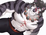 Rating: s
ID: 5625003
Date: 2025-06-06 18:09:25 -0400
Status: active
Score: 10
2022 4:3 anthro biped black_nose chest_scar clothed clothing colored felid fur grey_body grey_fur hachi_duchi hi_res looking_at_viewer male mammal muscular muscular_anthro muscular_male pantherine pecs scar sdorica signature simple_background tiger topless topless_anthro topless_male white_background white_body white_fur yao_(sdorica) post #5625003