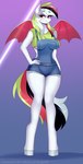 Rating: s
ID: 5632576
Date: 2025-06-10 08:57:22 -0400
Status: active
Score: 3
absurd_res anthro bat_pony clothing equid fan_character female hair hasbro hi_res hoofwork_new_wave_(oc) looking_at_viewer mammal membrane_(anatomy) membranous_wings multicolored_hair my_little_pony red_eyes simple_background solo topwear wings xjenn9 post #5632576