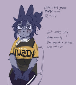 Rating: s
ID: 5770971
Date: 2025-08-11 00:58:48 -0400
Status: active
Score: 8
2024 anthro blue_ears blue_eyebrows blue_eyes blue_hair bodily_fluids bottomwear canid canine canis chair clothed clothed_anthro clothed_female clothing countershade_fur countershading digital_drawing_(artwork) digital_media_(artwork) domestic_dog english_text eyebrow_through_hair eyebrows eyewear female female_anthro front_view fur furniture glasses gloves_(marking) hair mammal markings mini_(puppy_in_space) mouth_closed multicolored_body multicolored_fur on_chair pants professional_gamer puppy_in_space round_glasses shirt simple_background sitting sitting_on_chair solo sweat text topwear translucent translucent_hair wearing_glasses white_sclera post #5770971
