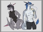 Rating: s
ID: 5543589
Date: 2025-05-02 08:49:52 -0400
Status: active
Score: 13
anthro blue_eyes blue_hair border bottomwear clothing dragon duo eastern_dragon eyewear female fish glasses grey_border hair hase_(litehase) horn lite_(litehase) litehase long_hair male marine muscular muscular_male mythological_creature mythological_scalie mythology one-piece_swimsuit pink_eyes scalie shark short_hair shorts simple_background swimwear whiskers post #5543589