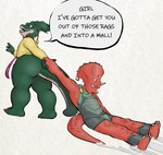 Rating: s
ID: 4846462
Date: 2024-06-11 22:46:27 -0400
Status: active
Score: 17
2024 annoyed anonymous_artist anonymous_colorist anthro big_butt bottomless bottomless_anthro bottomless_female butt ceratopsian charlene_sinclair clothed clothing crossover dinosaur dinosaurs_(series) dragging dragging_another duo english_text female green_body green_scales idw_publishing mature_female ornithischian prehistoric_species protoceratops red_body red_scales reptile scales scalie seri_(tmnt) simple_background speech_bubble teenage_mutant_ninja_turtles teenage_mutant_ninja_turtles_(idw) text triceraton triceratops white_background post #4846462