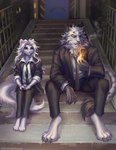 Rating: s
ID: 5645713
Date: 2025-06-16 05:36:59 -0400
Status: active
Score: 14
admiralobster anthro blue_eyes cigarette clothed clothing domestic_cat duo felid feline felis female front_view fur hair hi_res lion long_hair male mammal markings mouth_closed narrowed_eyes pantherine sitting smoke smoking smoking_cigarette stairs striped_markings striped_tail stripes tail tail_markings white_body white_fur white_hair post #5645713