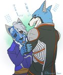 Rating: s
ID: 5089839
Date: 2024-10-02 18:40:16 -0400
Status: active
Score: 16
2017 5:6 5_fingers anthro biped black_nose blue_body blue_fur brown_eyes butusan_jman canid canine canis claws clothed clothing doggie_kruger domestic_dog duo finger_claws fingers fur garu_(kyuranger) grey_hair hair half-length_portrait japanese_text male mammal open_mouth portrait power_rangers question_mark signature simple_background super_sentai text tokusou_sentai_dekaranger uchu_sentai_kyuranger wolf post #5089839
