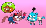 Rating: s
ID: 5571429
Date: 2025-05-14 10:47:00 -0400
Status: active
Score: 11
animal_behavior anthro arched_back barefoot behaving_like_a_cat blue_body blue_eyes blue_fur blush blush_stickers brown_body brown_fur cartoon_network cartoonbudartz clenched_teeth clothing collar_tag cyprinid cypriniform darwin_watterson dialogue domestic_cat eyewear eyewear_on_head feet felid feline felis female fingerless_gloves fish fur gloves goggles goggles_on_head goldfish green_eyes group gumball_watterson handwear hi_res high_top_shoes hissing hoodie hostile male mammal marine mitzi_(ajmarekart) murphy_(ajmarekart) murphy_and_mitzi orange_body rodent sciurid speech_bubble teeth the_amazing_world_of_gumball topwear tree_squirrel whiskers post #5571429