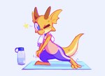 Rating: s
ID: 3203537
Date: 2022-03-02 17:12:06 -0500
Status: active
Score: 33
ambiguous_gender anthro blue_eyes bodily_fluids bottle celebi-yoshi clothed clothing container flat_chested hi_res horn kobold kurindai_(downhillcarver) nonbinary_(lore) one_eye_closed orange_body orange_scales scales scalie simple_background solo sweat towel towel_on_shoulder water_bottle workout_clothing yellow_body yellow_scales yoga_mat post #3203537