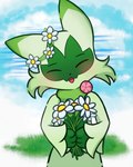 Rating: s
ID: 5581165
Date: 2025-05-18 11:31:21 -0400
Status: pending
Score: 7
3_fingers :3 ambiguous_gender anthro arm_tuft blush clothing dipstick_ears domestic_cat ear_markings eyes_closed facial_markings facial_tuft felid feline felis fingers floragato flower flower_accessory front_view fur generation_9_pokemon grass green_body green_fur head_markings headgear headwear hi_res holding_object mammal markings multicolored_ears nintendo open_:3 open_mouth plant pokemon pokemon_(species) servalitas simple_background solo tuft post #5581165
