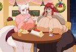 Rating: s
ID: 4666249
Date: 2024-03-18 19:06:24 -0400
Status: active
Score: 16
anthro big_breasts bottomwear breast_rest breasts chair christmas_decorations clothing curvy_figure dessert domestic_cat duo felid feline felis female fenrir_brown food fur furniture grey_body grey_fur hair hi_res holding_fork huge_breasts inside mammal pink_clothing pink_sweater pink_topwear red_eyes red_hair retro_anime_style siren_(lightwolf27) sitting skirt sweater table thick_thighs topwear voluptuous white_body white_fur wide_hips post #4666249