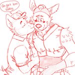 Rating: s
ID: 5567405
Date: 2025-05-12 16:32:33 -0400
Status: active
Score: 5
1:1 arm_grab big_ears blush bottomwear canid canine canis chest_tuft clothing collared_shirt dialogue domestic_dog dress_shirt duo embarrassed encouragement epic_games eyes_closed fortnite guide_lines heart_symbol kissing leaning male male/male mammal p_rindustries pants shirt simple_background sketch sleeveless_clothing smile standing tail topwear tuft vest wendell_(fortnite) white_background wolf post #5567405