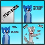 Rating: s
ID: 4041215
Date: 2023-05-08 19:06:29 -0400
Status: active
Score: 11
1:1 2021 4_panel_comic animal_noises anthro arf asking asking_for_favor barking base_two_layout biped black_nose blue_body blue_ears blue_fur blue_hair blue_tail broitscody brown_eyes canid canine canis chest_tuft cody_(broitscody) collar comic command command_to_wait dialogue different_sound_effects domestic_dog door door_handle doorbell doorknob duo english_text floppy_ears four_frame_grid four_frame_image fur grey_body grey_fur grey_hair grey_tail grid_layout hair hi_res husky logan_(broitslogan) male mammal monotone_hair multicolored_body multicolored_fur name_drop name_in_dialogue nordic_sled_dog one_eye_closed onomatopoeia question regular_grid_layout sound_effects spitz tail talking_to_another text tuft two_row_layout two_tone_body two_tone_fur two_tone_tail watermark white_body white_ears white_fur white_tail wolf yes-no_question post #4041215