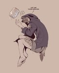 Rating: s
ID: 4873425
Date: 2024-06-23 15:37:18 -0400
Status: active
Score: 60
anthro clothed clothing container cookie_jar crumbs curled_up dialogue english_text eyewear fetal_pose fur glasses hair_loss hoodie human hyena jar male mammal markings mid_transformation monochrome mrlemur_arts reversal reverse_transformation simple_background solo spots spotted_body spotted_fur text topwear transformation post #4873425