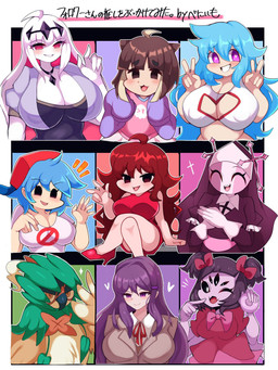 Rating: s
ID: 5199575
Date: 2024-11-23 00:21:03 -0500
Status: active
Score: 36
2022 3:4 anthro arachnid arthropod beni_imo big_breasts blue_hair boyfriend_(fnf) breasts brown_hair cleavage cleavage_cutout clothed clothing crossgender cutout decidueye digital_media_(artwork) doki_doki_literature_club! dress female footwear friday_night_funkin' generation_7_pokemon girlfriend_(fnf) gloves group hair handwear hi_res high_heels human humanoid jacket japanese_text looking_at_viewer mammal mtf_crossgender muffet nikusa_(fnf) nintendo orange_eyes pink_clothing pink_topwear pokemon pokemon_(species) purple_clothing purple_eyes purple_hair purple_jacket purple_topwear qt_(fnf) red_clothing red_dress red_eyes red_footwear red_hair red_shoes school_uniform shirt shoes skyblue_(fnf_mod) spider team_salvato text topwear undertale undertale_(series) uniform white_clothing white_hair white_shirt white_topwear yuri_(doki_doki_literature_club!) post #5199575