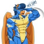 Rating: s
ID: 5577461
Date: 2025-05-16 20:33:59 -0400
Status: active
Score: 13
abs anthro biceps blue_hair bodysuit butt clothed clothing crossed_arms deltoids equid equine feathered_wings feathers friendship_is_magic fur gesture hair hasbro hi_res horse lightning_rider male mammal military muscular muscular_anthro muscular_male my_little_pony mythological_creature mythological_equine mythology one_piece_suit orange_body orange_fur pecs pegasus pony ponyanony salute skinsuit soldier solo superhero superhero_costume teasing tight_clothing trapezius triceps warrior wings wonderbolts_uniform post #5577461