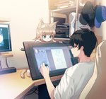 Rating: s
ID: 2561074
Date: 2021-01-07 01:08:16 -0500
Status: active
Score: 59
40hara acting_like_a_cat age_difference animal_humanoid artist bangs barefoot bent_arm biped blonde_hair brown_hair cat_humanoid chair child clothed clothing computer creating_art daww desk detailed_background drawing drawing_tablet duo electronics feet felid felid_humanoid feline feline_humanoid female fully_clothed furniture glistening glistening_hair green_eyes hair hat headgear headwear holding_object human humanoid humanoid_hands inner_ear_fluff inside kinako_(40hara) larger_human larger_male leaning leaning_forward light_body light_skin looking_at_another male mammal mammal_humanoid monotone_hair older_human older_male on_desk printer shirt short_hair sitting size_difference smaller_female smaller_humanoid table tablet tan_hair topwear tuft white_clothing white_inner_ear_fluff white_shirt white_topwear young young_female young_humanoid younger_female younger_humanoid post #2561074