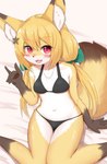 Rating: s
ID: 3546777
Date: 2022-09-04 06:33:26 -0400
Status: active
Score: 106
2022 anthro bikini blonde_hair blush breasts brown_body brown_fur canid canine clothed clothing cute_fangs digital_media_(artwork) dipstick_ears dipstick_tail ear_markings fangs female female_anthro fluffy fox fox_shadow_puppet fur gesture hair hi_res horokusa0519 inner_ear_fluff kemono looking_at_viewer mammal markings multicolored_ears navel red_eyes sitting small_breasts solo swimwear tail tail_markings teeth tuft two-piece_swimsuit wariza white_body white_fur yellow_body yellow_fur post #3546777