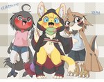 Rating: s
ID: 3492541
Date: 2022-08-07 11:10:30 -0400
Status: active
Score: 27
absurd_res anthro asian_clothing avian beak bell bird black_body black_feathers blush bottomwear brown_body brown_feathers claws clothed clothing doneru east_asian_clothing facial_markings fangs feathers feet female fur gesture group hand_gesture head_markings hi_res hood japanese_clothing japanese_text letterbox lisbelle_(doneru) looking_at_viewer mammal markings navel neck_tuft pawpads raisaki_(doneru) shirt shorts signature simple_background skirt smile talons tank_top teeth text toes topwear trio tuft v_sign winged_arms wings yellow_body yellow_fur young post #3492541