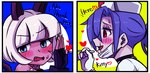 Rating: s
ID: 5454324
Date: 2025-03-24 19:16:41 -0400
Status: active
Score: 8
2017 2_panel_comic animal_humanoid arm_scar bangs blue_eyes blue_hair blunt_bangs blush blush_lines bob_cut bodily_fluids cat_humanoid choker clothed clothing cross_pupils cute_fangs dialogue digital_drawing_(artwork) digital_media_(artwork) duo english_text face_mask fangs felid felid_humanoid feline feline_humanoid female female/female fingerless_gloves gloves hair hair_over_eye hallucinationdream handwear hat headgear headwear heart_symbol holding_object holding_scalpel human human_on_humanoid humanoid interspecies jewelry looking_away love mammal mammal_humanoid medical_gloves medical_instrument mouth_scar nadia_fortune nails narrowed_eyes neck_scar necklace nurse nurse_clothing nurse_hat nurse_headwear one_fang open_mouth open_smile pale_skin pet_name ponytail red_eyes romantic romantic_couple scalpel scar scientific_instrument secretly_loves_it sharp_nails shy simple_background skullgirls smile surgical_instrument sweat sweatdrop tail talking_to_another tan_body tan_skin teasing teeth text valentine_(skullgirls) white_clothing white_gloves white_hair white_handwear post #5454324