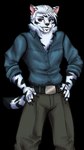 Rating: s
ID: 4775328
Date: 2024-05-10 22:15:38 -0400
Status: active
Score: 1
alpha_channel amoriian_dawn belt belt_buckle black_body black_fingernails black_fur black_nails black_nose black_stripes black_tail_tip bottomwear brown_bottomwear brown_clothing brown_eyes brown_pants buckle clothing collared_shirt colored_nails dipstick_tail drama drama_queen dress_shirt eyelashes fangs felid fingernails fur hair hands_on_hips male mammal markings nails neck_tuft pants pink_inner_ear prehistoric_species saber-toothed_tiger sabertooth_feline shirt sinthe_dorochama smile smirk smirking_at_another smirking_dom solo stripes tail tail_markings teeth topwear tuft typhoonxvii v-neck white_body white_fur white_hair post #4775328